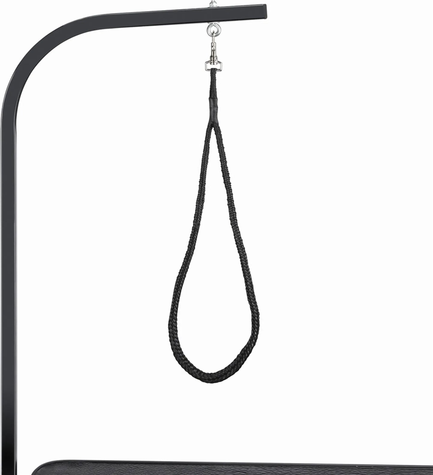 Yaheetech klappbarer Pflegetisch - ausgestattet mit höhenverstellbarem Ständer und abnehmbarem Trageriemen und rutschfester Arbeitsplatte - für Hunde und Katzen - schwarzes Metall und PU-Leder - 80,5 x 46 x 76 cm