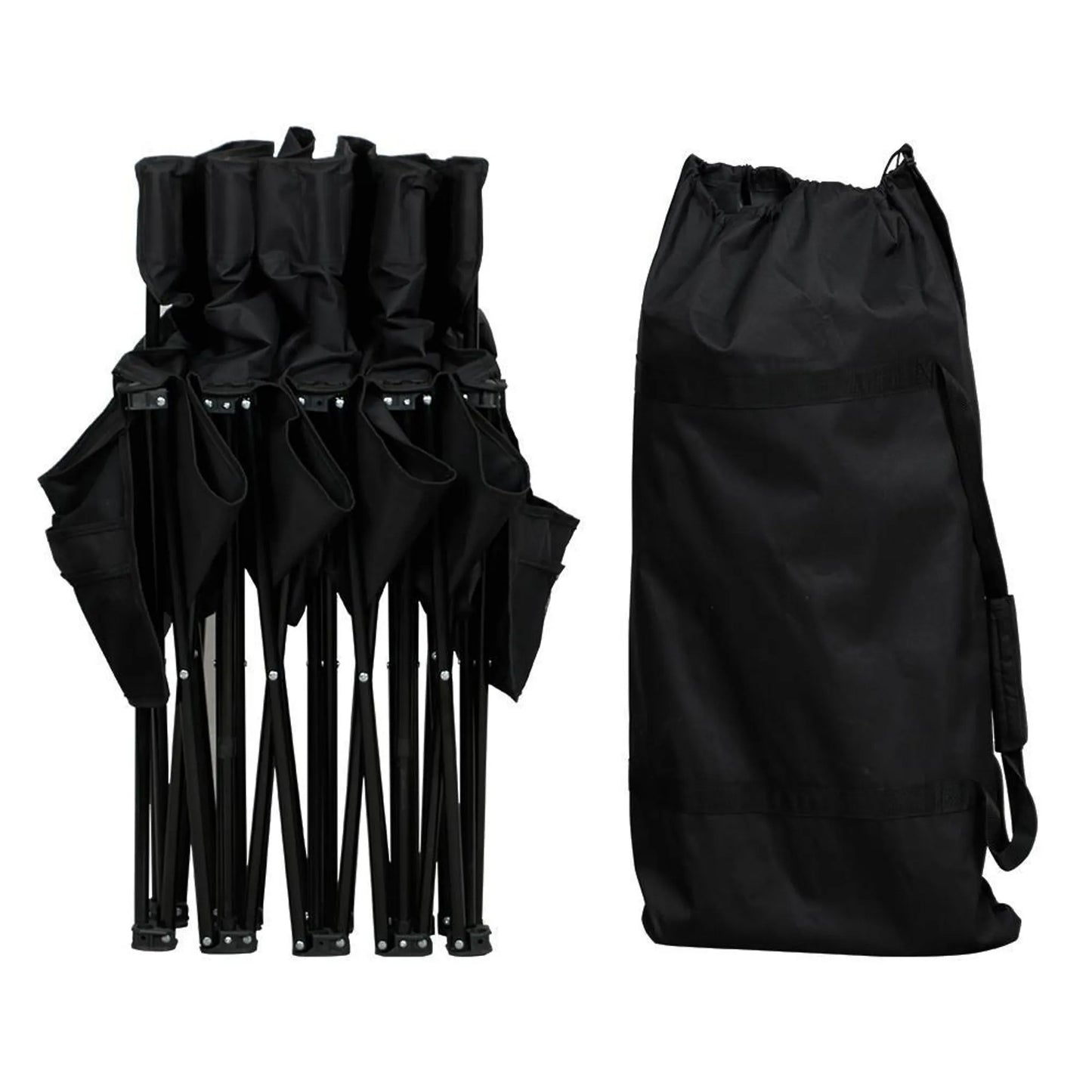 Yaheetech Camping Bank faltbar 4-Personen - 184 x 49 x 82,5 cm - Ausgestattet mit 600D Oxford-Gewebe und Tragetasche und 2 Aufbewahrungsfächer - Für Camping und Sport-Turniere - Schwarz Metall