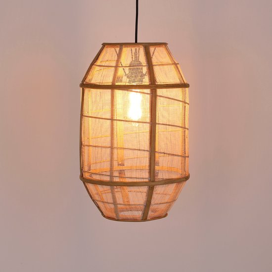 Mica Decorations Pella Pendelleuchte - H46 x Ø29 cm - Leinen - Beige