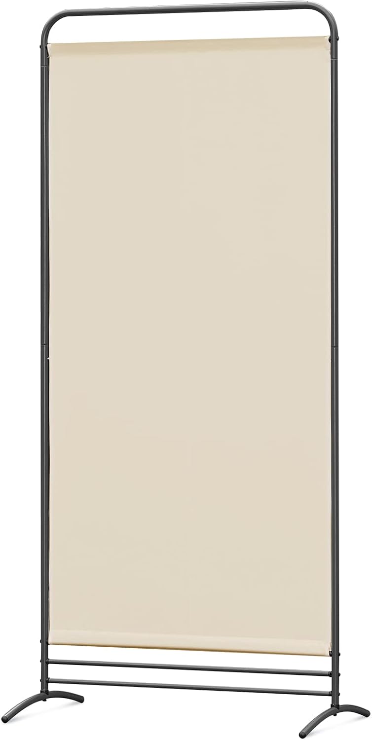 Angel Living Paravent - 1-teilig - 81x180 cm - faltbar - freistehend - Metallrahmen - Raumteiler & Sichtschutz - Beige