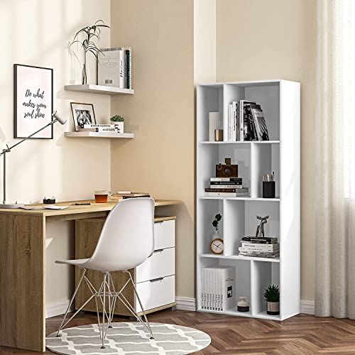 Woltu Wandregal-Set, 2er-Set – Weiße Hängeregale aus MDF – 50 x 23 x 3,8 cm