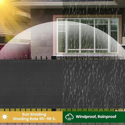 Woltu Garten-Sichtschutztuch - Anthrazit - 1,2 x 20 m - Wetterfest und UV-beständig