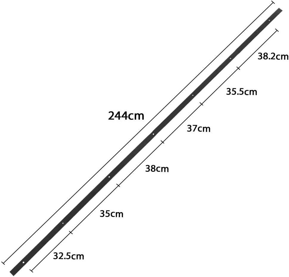 Yaheetech Schiebetürbeschlag - Bis zu 100 kg - Eisen - 244 x 23 x 5,5 cm - Schwarz