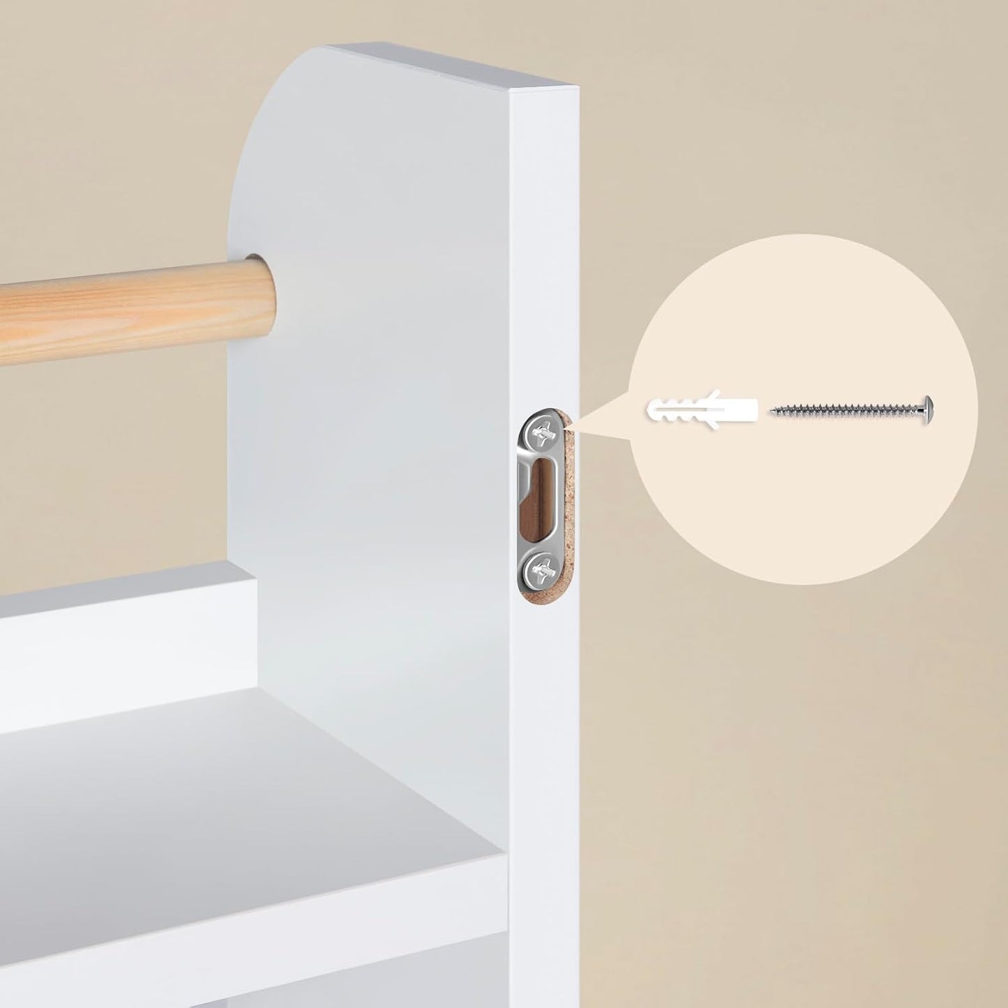Woltu Kinderbücherregal – MDF – 60 x 55 x 12 cm – Weiß