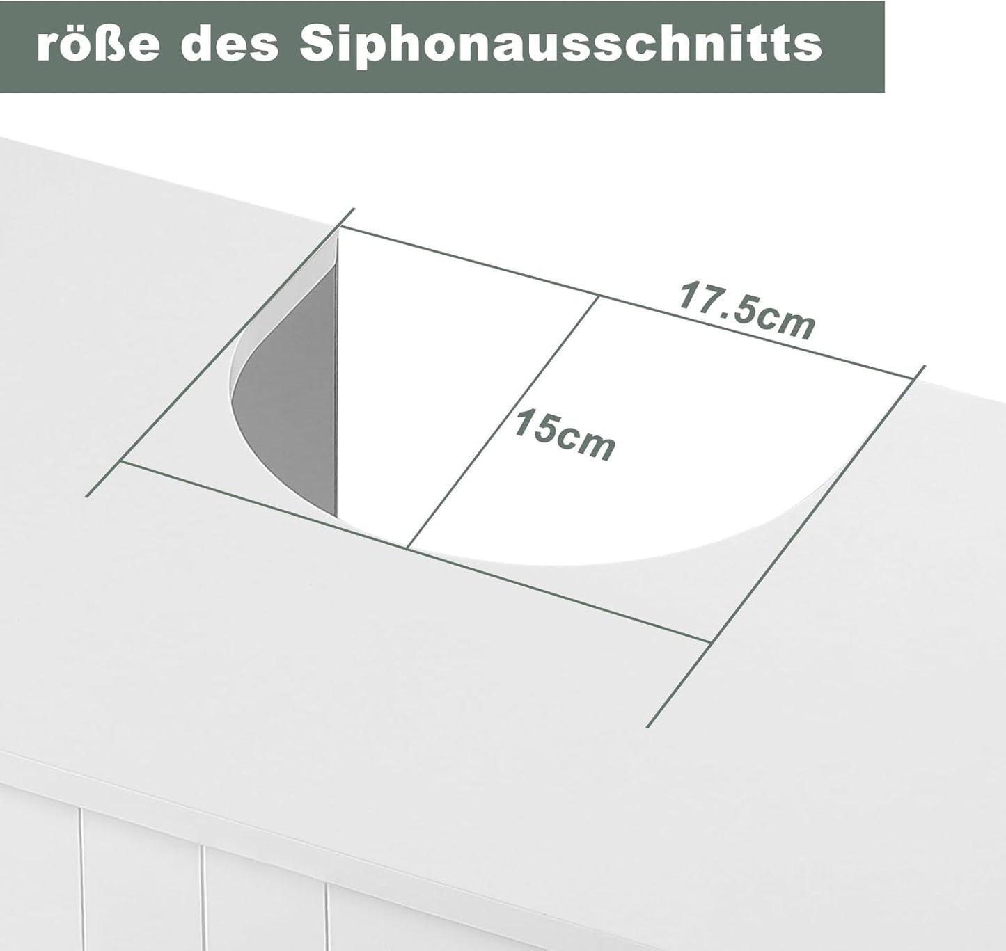 Eugad Waschtischunterschrank weiß - Badezimmerschrank mit Türen und verstellbarem Einlegeboden - 50 x 30 x 60 cm