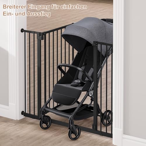 Woltu Sicherheitstor für Treppen und Türen - Schwarz - 75-97 cm