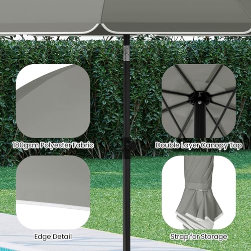 Woltu Parasol Balkonsonnenschirm - UV-beständig und wasserdicht - Höhe und Winkel einstellbar - Rund