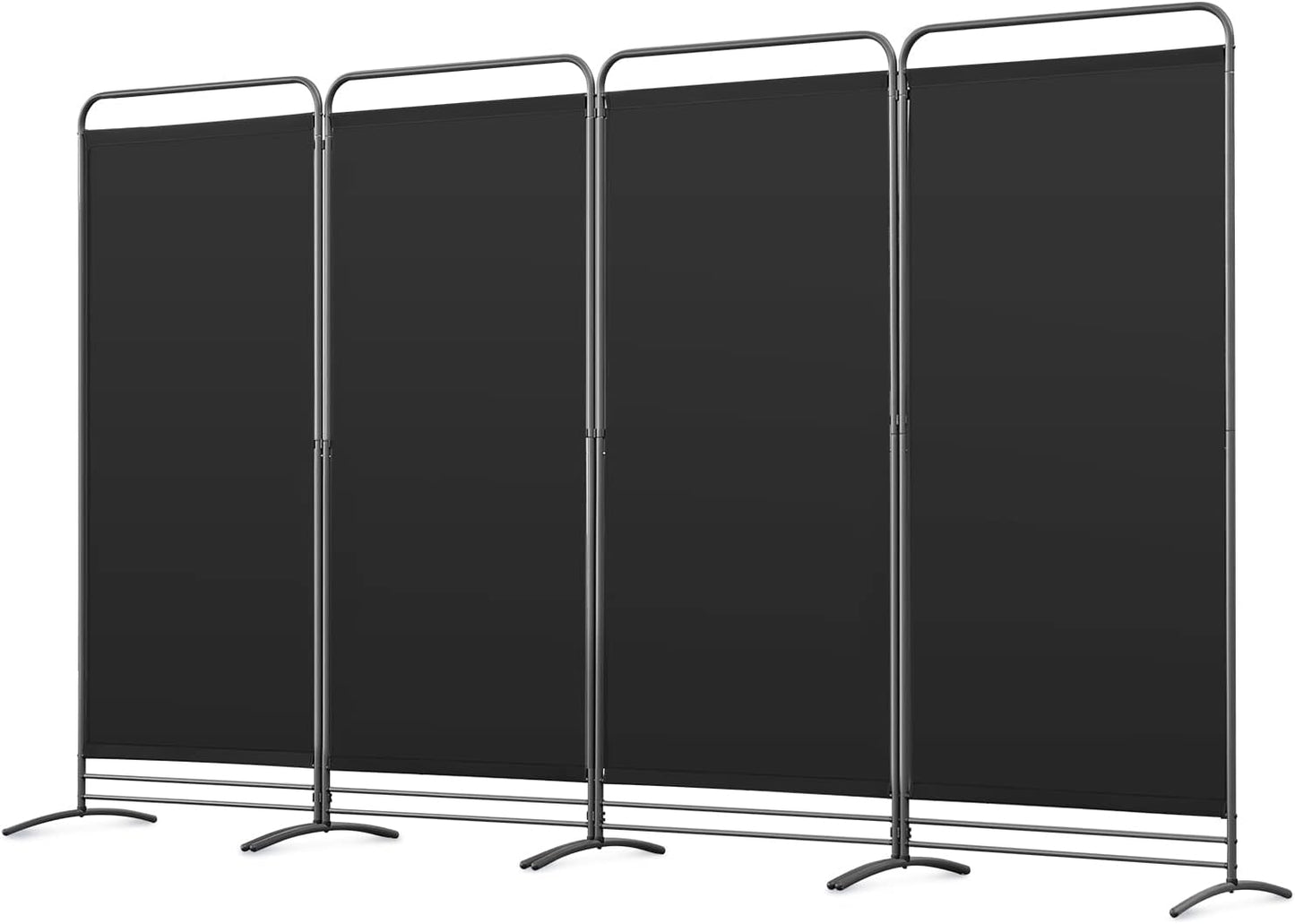 Angel Living Chamber Screen - 4-teilig - 324x180 cm - faltbar - Stahl & Polyester - freistehend - Raumteiler & Sichtschutz - Schwarz