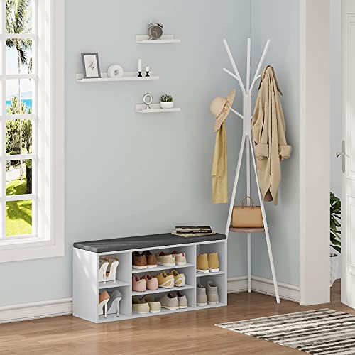 Woltu Set aus 3 weißen Wandregalen - Schwebende Regale für Wohnzimmer, Küche und Schlafzimmer