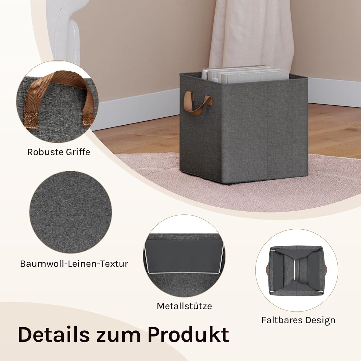 Woltu Make-up-Hocker mit Ablage - Verstellbarer Barhocker 50-66,5 cm - Runder Sitz - Samtrosa