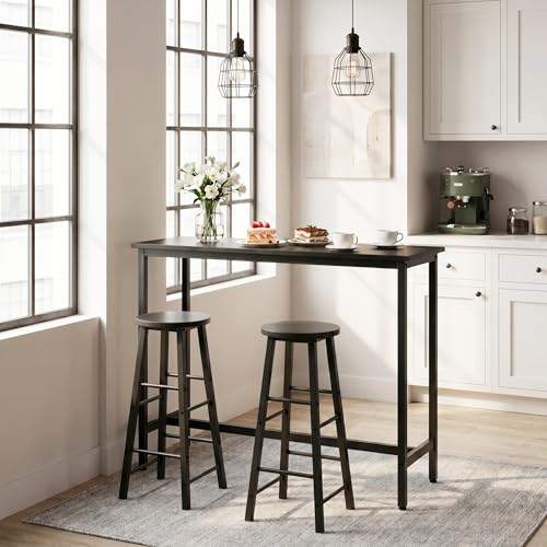 Woltu Bistro-Bartisch mit Metallgestell Schwarz 120 x 40 x 100 cm