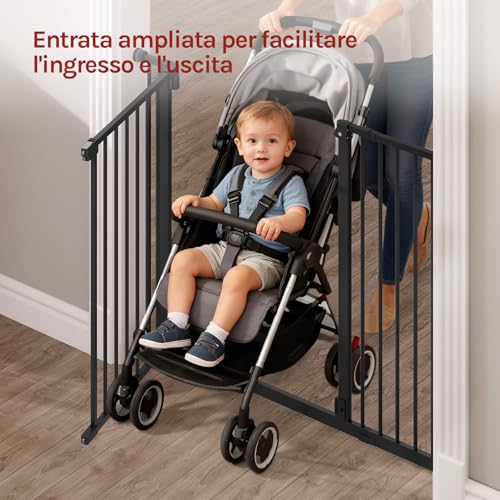 Woltu Kindersicherheitstor für Treppen und Türen Weiß 75-107 cm