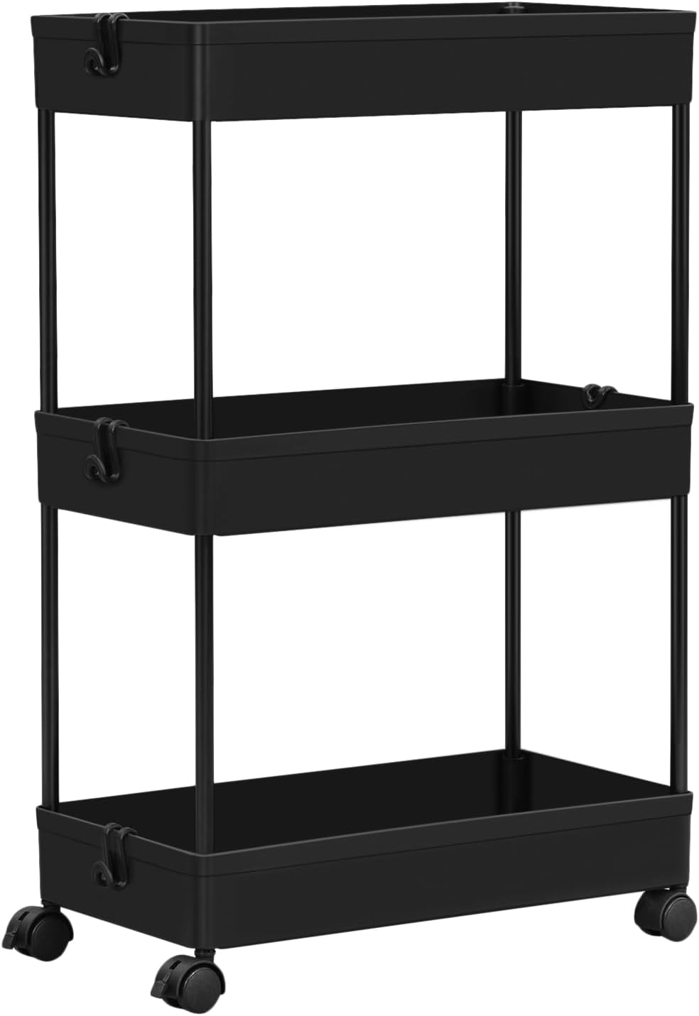 Klihome Aufbewahrungswagen, 3-stöckig – 39 x 20,5 x 58,5 cm – fahrbar – bis zu 15 kg