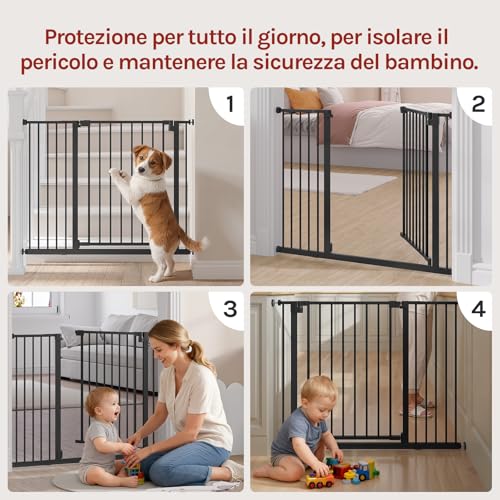 Woltu Kindersicherheitstor für Treppen und Türen Weiß 75-107 cm