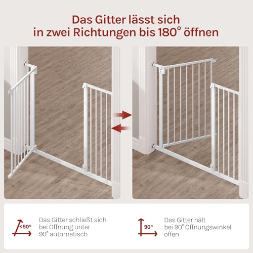 Woltu Sicherheitstor für Treppen und Türen - Weiß - 75-97 cm Verstellbar