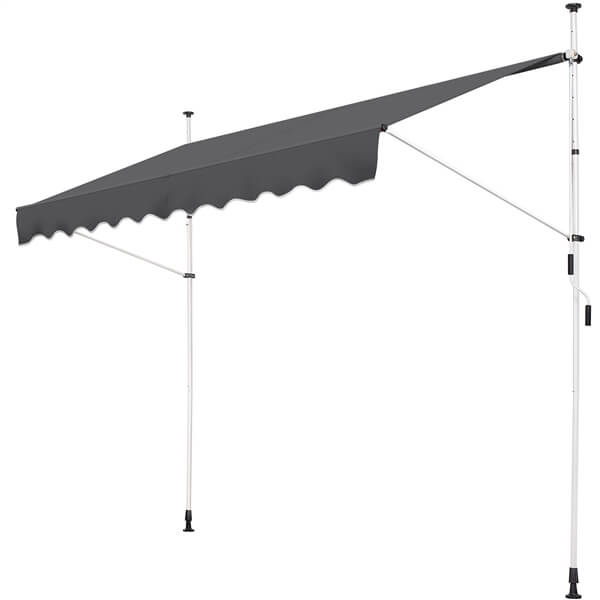 Yaheetech Klemmmarkise – Balkonmarkise mit Handkurbel 250 x 180 cm – Beige – Ohne Bohren