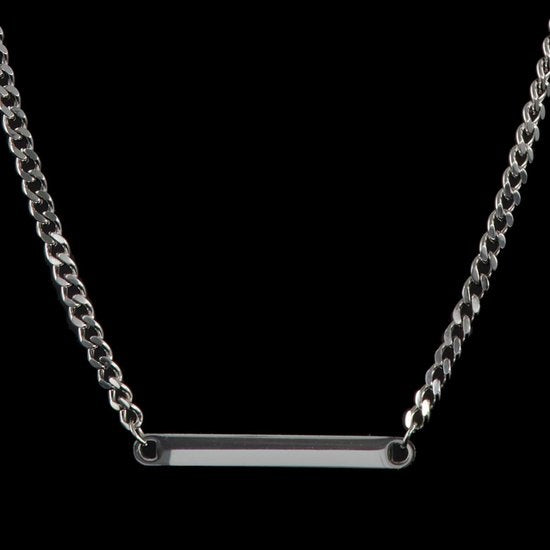 Laura Ferini Damenhalskette Facile Silver - Silberne Gliederkette mit Platte - 18K Weißgold vergoldet - Halskette - Halskette - Schmuck - Accessoires - Damenhalskette mit Anhänger