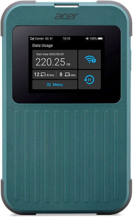 Acer Connect M4 – Tragbarer MiFi-Router – Mobiler Hotspot – 5G – WLAN 6 – Dualband – SIM – eSIM – Virtuelle SIM – inklusive 1 GB – bis zu 16 Geräte – ideal für unterwegs oder auf dem Campingplatz