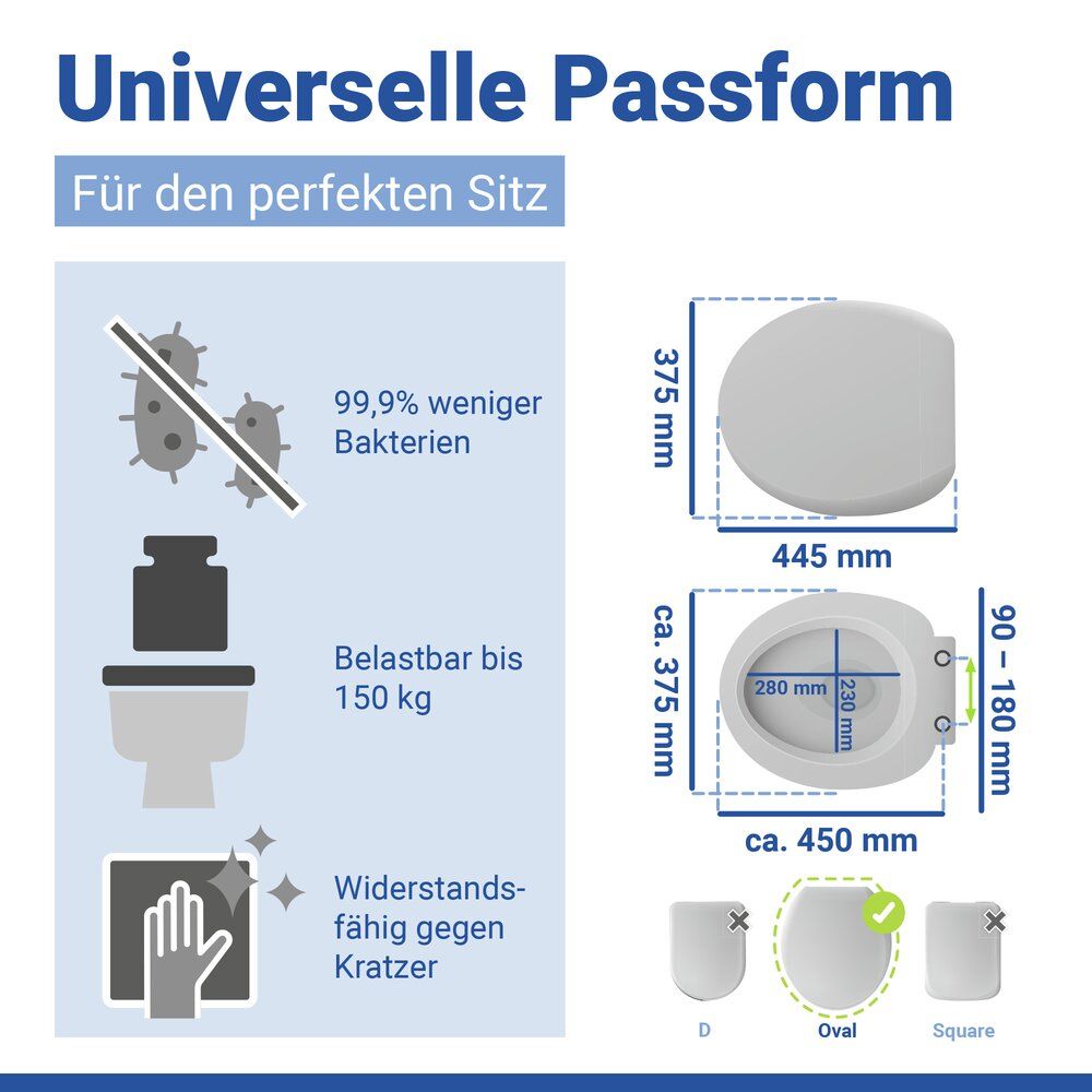 WENKO Ottana Toilettensitz Beige – Duroplast – Easy-Close – Fix-Clip