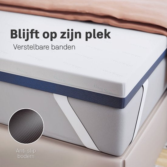 CozySense® DualFeel Topper Matratze 140x200 - Matratzenauflage - Matratzenauflage - Mit kühler & warmer Seite - CertiPUR® - Fester Härtegrad - 7,5 cm - Waschbarer Bezug