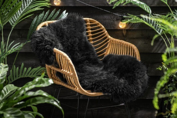 Lifa Living - XL Schafsfell - Schwarz - 100% natürliche Schafwolle - ca. 100 x 70 cm