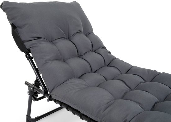 909 Outdoor Premium Lounger mit bequemen Kissen - Verstellbare Rückenlehne - 189x59x30cm - Maximale Belastbarkeit: 110KG