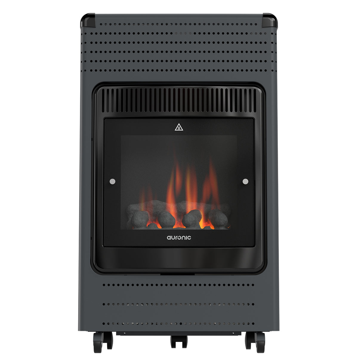 Auronic mobiler Gasheizstrahler – 3400 W – Flammeneffekt – 2 Heizstufen – Bis zu 50 m²