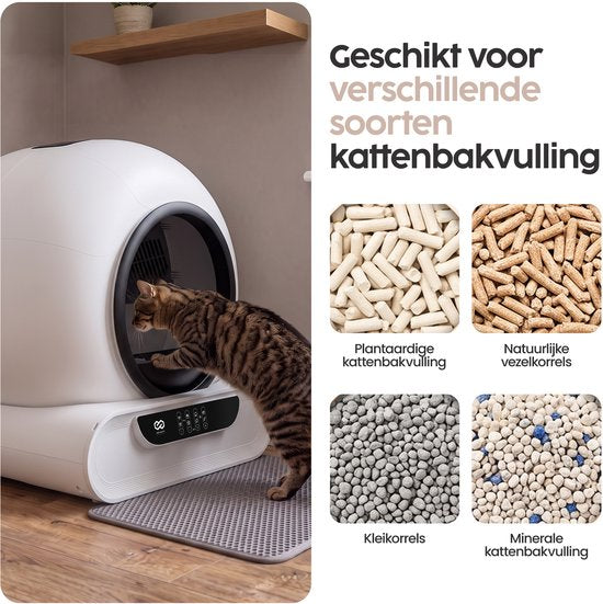 Infinity Goods Automatisches Katzenklo XXL – Selbstreinigendes Katzenklo – inkl. App – 75 l – mit Katzenklo-Matte und 3 Rollen Aufbewahrungsbeuteln