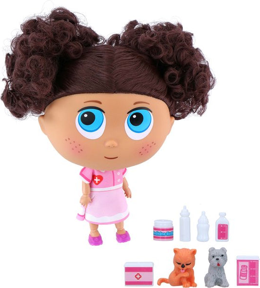 Eddy Toys Puppenset - mit Zubehör - 20x11x19cm - Thema Arzt