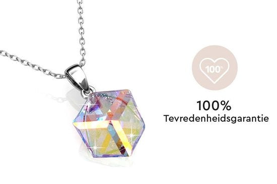 Yolora Damenhalskette mit Anhänger und Kalpa Camaka Kristall - Farbe Silber - 18K Weißgold vergoldet - Geschenkverpackt