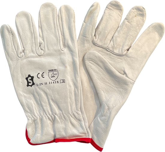 Sacobel Arbeitshandschuhe Herren - Leder - weiß - Größe 11 L/XL - pro Paar