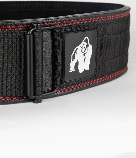 Gorilla Wear Halterung Gürtel - 4 Zoll Premium Leder Heben Gürtel - schwarz - 2XL/3XL