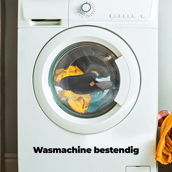 Hausschuhe Herren - Hausschuhe - Größe 40/41 - Schwarz - Cord - Rutschfest - Comfeet