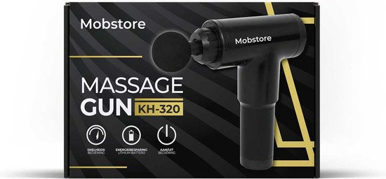 Mobstore Massagepistole - LCD elektrische Touch Massagepistole - Massagegerät - Sportmassage - Professioneller Einsatz - Muskelerholung & Muskelentspannung - Stressabbau - Leise und stark - Lange Batterie - Professionelle Massagepistole - Massagepistole