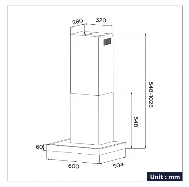 Ciarra Wand-Dunstabzugshaube CBCB6102 – 60 cm – WLAN-App – 650 m³/h – A+++ – Schwarz