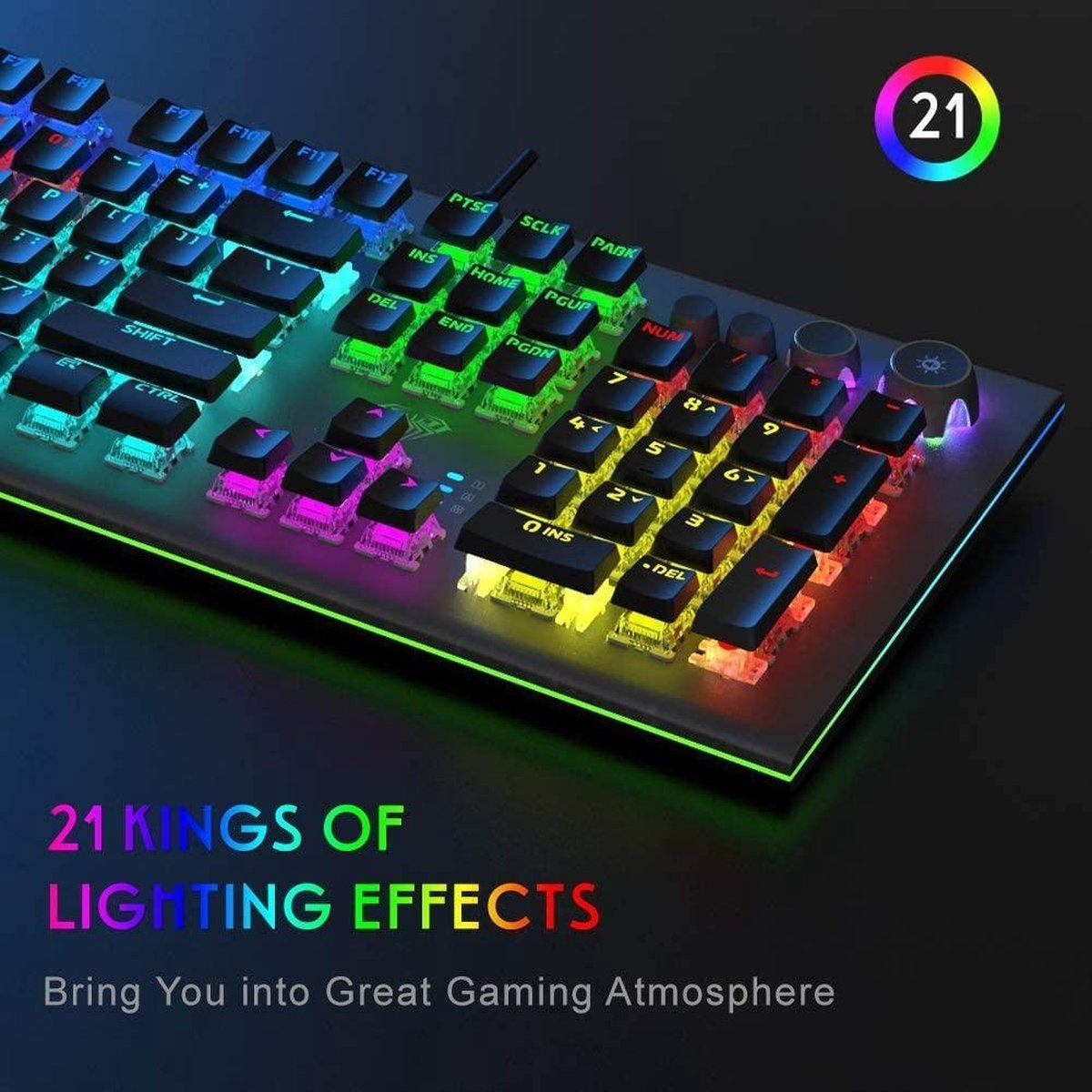 AULA S2096 RGB mechanische Gaming Tastatur - QWERTY - Schwarzer Schalter