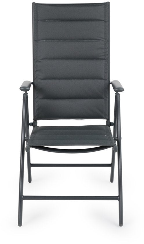 909 OUTDOOR Gartenstühle mit Polster-Set (2er-Set) – zusammenklappbar – verstellbar – Aluminium & Polyester – 67 x 56 x 106 cm