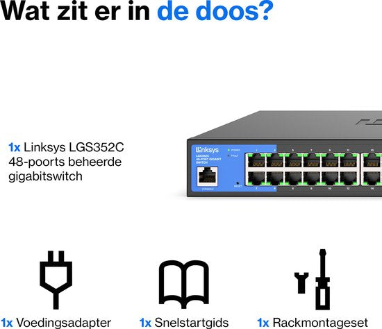 Linksys LGS352C – Netzwerk-Switch – verwaltet – 48 Ports – 10G-SFP+-Ports – Schwarz