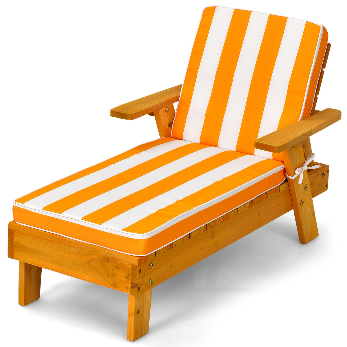 Coast Children Sun Lounger mit Sonnenschirm Kinderholz 106 x 49 x 106 cm gelb + weiß