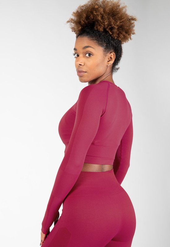 Gorilla Wear Hilton Nahtlose gekröpfte lange Ärmel - Fuchsia - XS/S