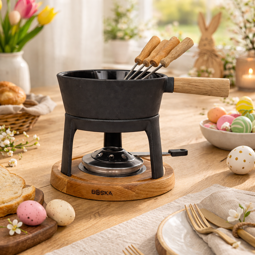 Boska Fondue Set Pro - Käsefondue - 1,2 L - Für jedes Kochfeld - Inkl. vier Fonduegabeln