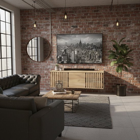 VDD Home – TV-Möbel – TV-Schrank – Schwebendes TV-Möbel – Holz – 130 x 53 x 40 cm – Zum Aufstellen oder Aufhängen