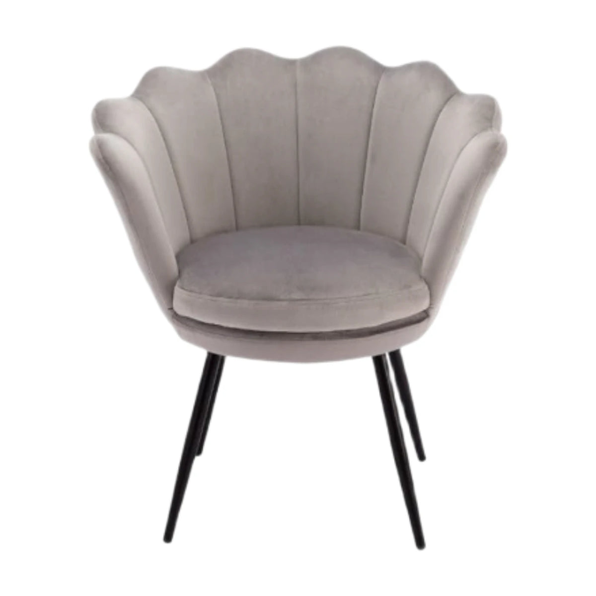 Ya-Home Sessel – Rückenlehne in Blumenform – Graues Wildleder – 70 x 60 x 76 cm