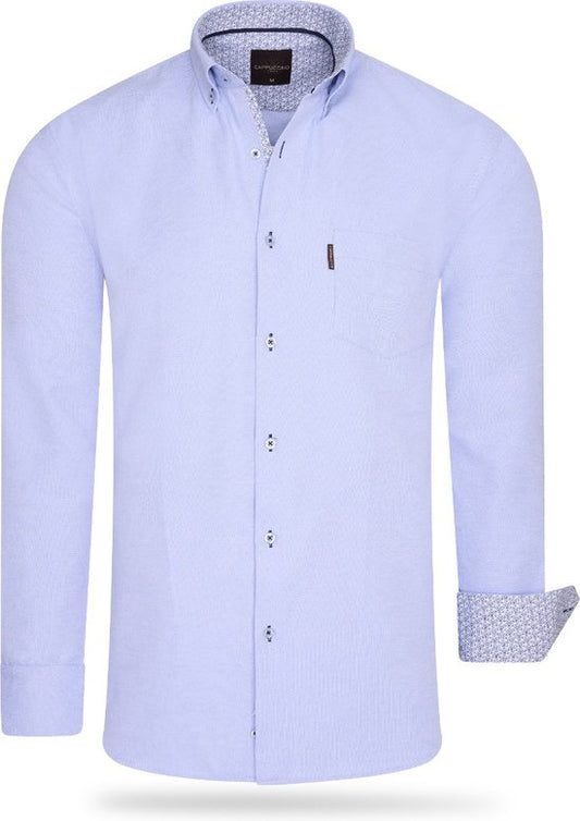 Cappuccino Italia - Herrenhemden Regular Fit Hemd Baby Blau - Blau - Größe L