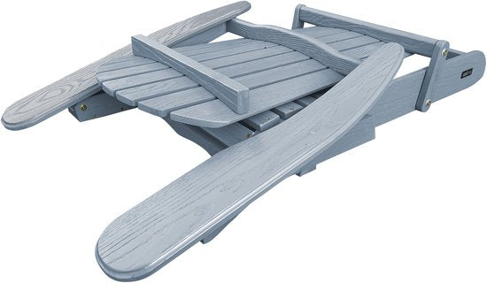 AXI Alexa Adirondack-Stuhl Grau – Mit Fußhocker – Loungesessel aus Holz mit Armlehnen – Zusammenklappbar – Hohe Rückenlehne – Gartenstuhl – 147 x 78,5 x 89 cm – 100 % FSC-zertifiziertes Hemlock-Holz