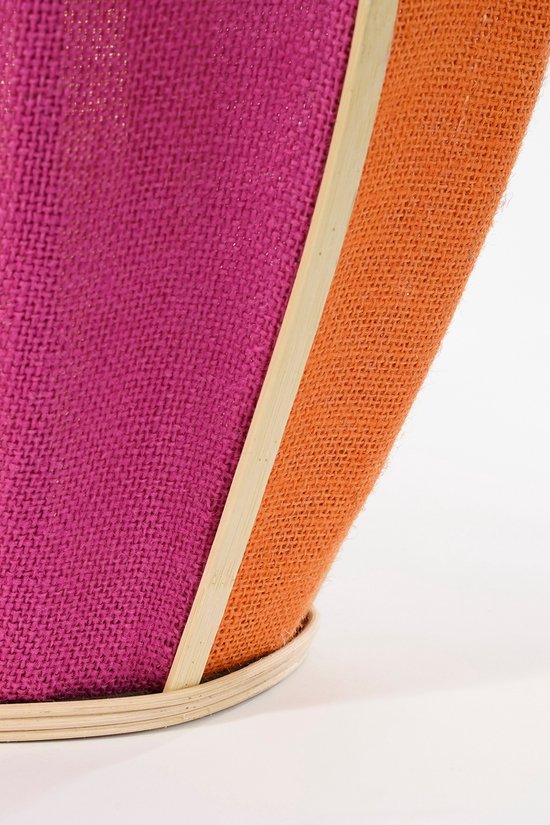 Mica Decorations Roger Laterne - H45 x Ø32 cm - Jute - Fuchsia, Orange