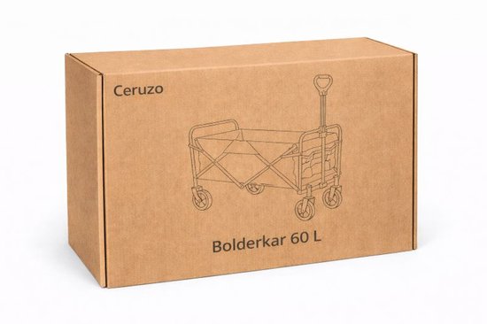 Ceruzo Bolderkar 60 l – zusammenklappbar – Transportwagen – Camping, Strand – max. 20 kg