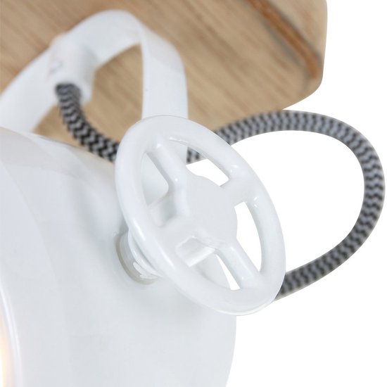 Deckenleuchte Michelle Weiß – dreh- und neigbar – Holz und Metall – Mexlite – 20 cm hoch, 11 cm Durchmesser