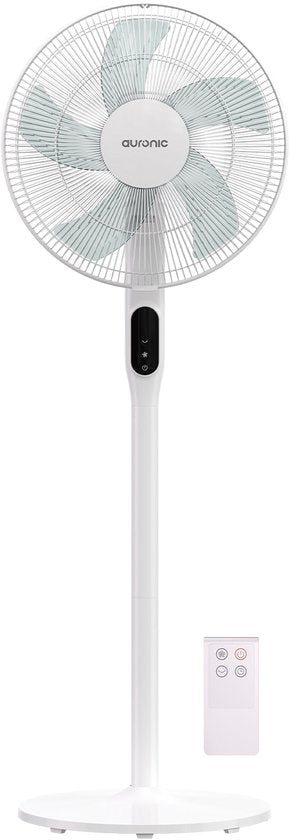 Auronic Stativventilator - Standventilator - Luftkühler - Boden- und Tischventilator - 3-in-1 - 12 Geschwindigkeiten - Leiser Ventilator - Ventilator - Mit Fernbedienung - Weiß
