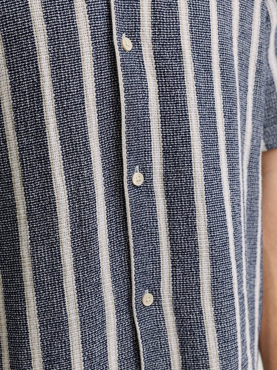 Jack & Jones – Herrenhemden Coba Stripe Resort Shirt – Blau – Größe M